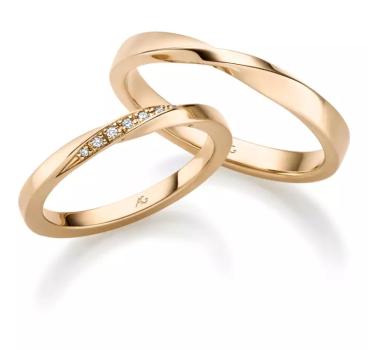 AUGUST GERSTNER TRAURINGE Rosegold 31559/3  + 4/31559/2