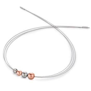 TeNo Edelstahl Collier MORA bicolor Rosé 011.4801RP.40