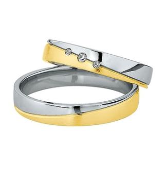 Saint Maurice Trauringe Weiss-Gelbgold DR 870060