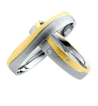 Saint Maurice Trauringe Weiss-Gelbgold DR 870080