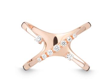 Quinn Damenring 585 Rosegold Brillanten 3215096