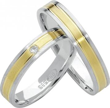 Rubin Trauringe 585 Weissgold-Gelbgold R 119