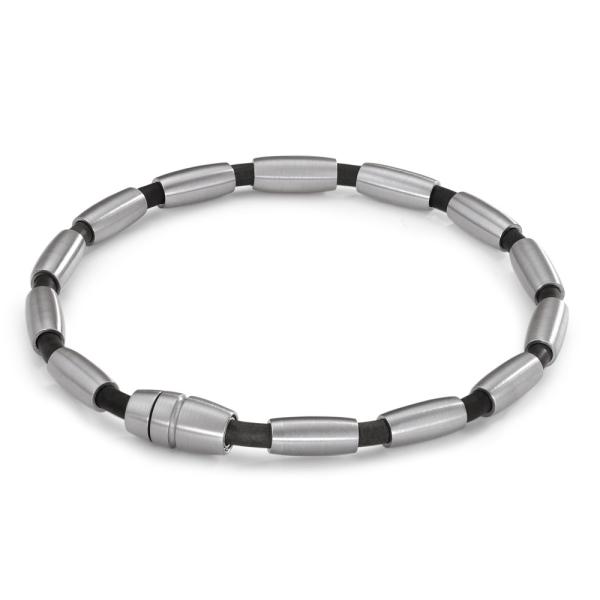 TeNo Edelstahl Kautschuk Armband Olivechain 304739