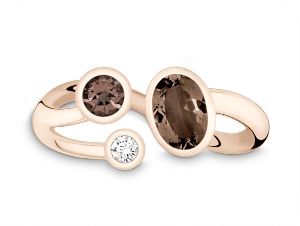 Quinn Ring 585 Rosegold Brillant Rauchquarz 321255632