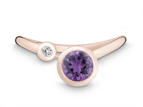 Quinn Ring 585 Rosegold Brillant Amethyst 321393633