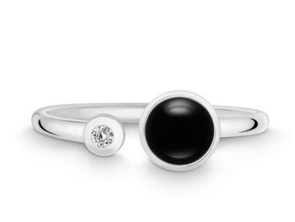 Quinn Ring Onyx Brillant 925 Silber 02119162