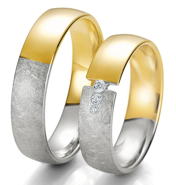 Breuning Trauringe Weiss-Gelbgold DR 062370