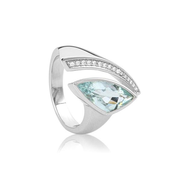 Breuning Brillant Aquamarin Ring Weissgold 41040090